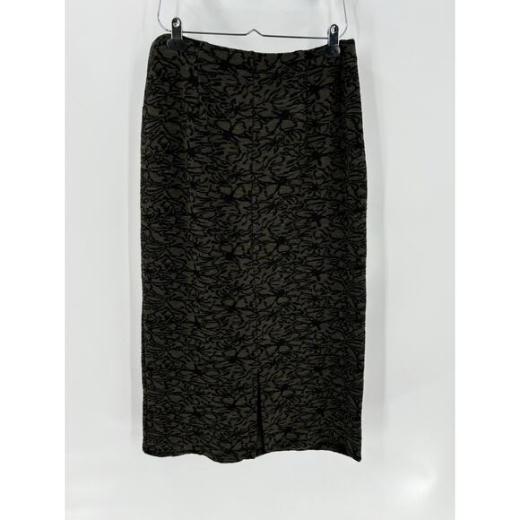 NWT Cut Loose Skirt Womens XL Green Black Vintage Midi Stretch Knit Straight - Picture 9 of 15